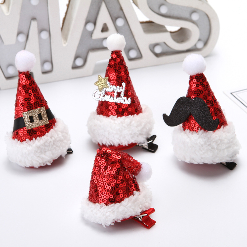 Épingle À Cheveux Pour Enfants Petit Chapeau Rouge De Noël En Gros Nihaojewelry display picture 5