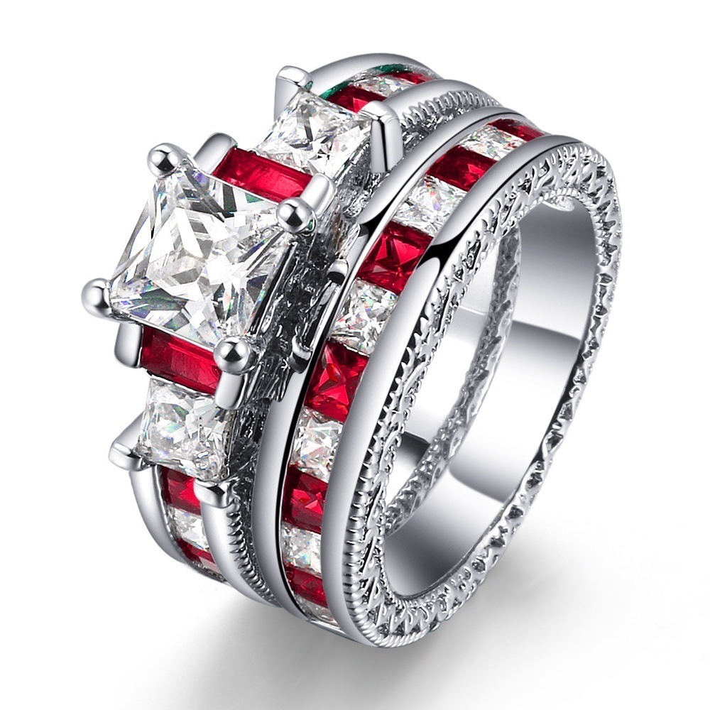 Square Beccarite Fashion Women's Wear Couple Ring Ornament