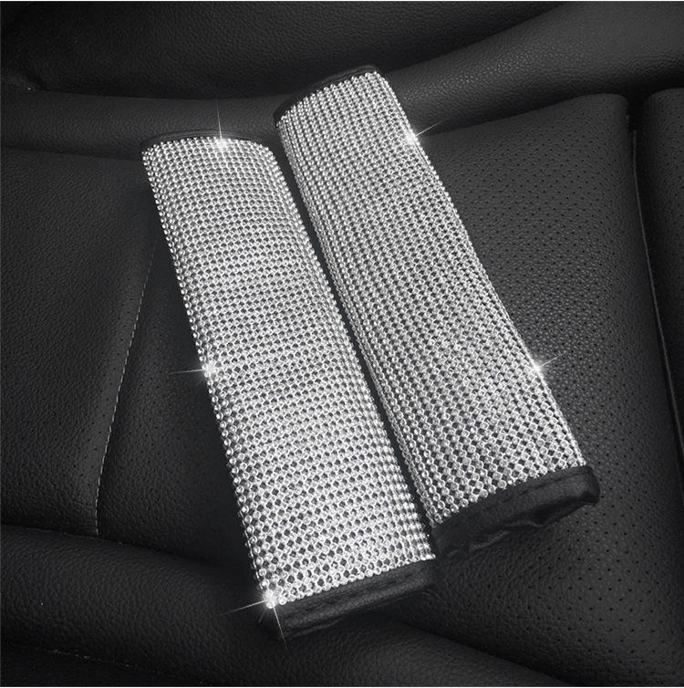 Cross-border car full diamond safety belt shoulder protective cover hand brake cover gear cover gear head car Diamond-embedded interior cover