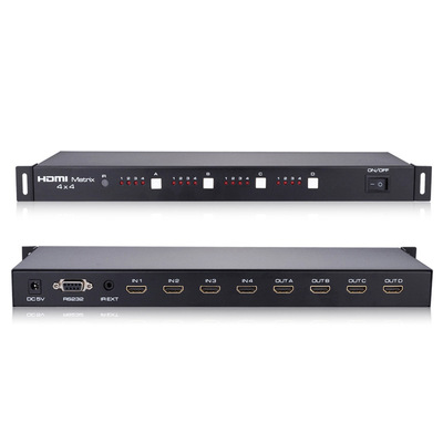 批發HDMI矩陣切換器4進4出1080P支持3D RS232中控四乘四
