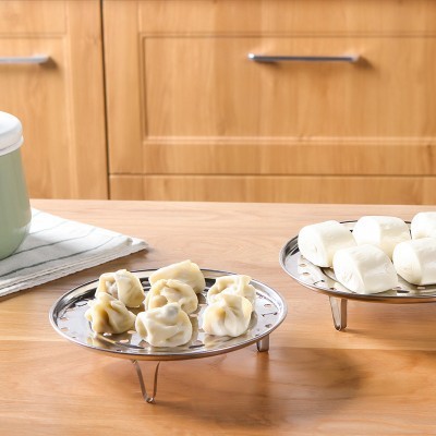 Stainless steel steaming rack, thickened steaming tray, water-proof steaming tray, high-footed steamer sheet, household steamer grate, kitchen steaming grid buns