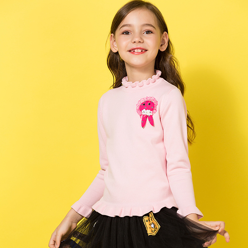 2020冬装新款可爱兔子立领女童针织衫棉亚马逊货源童装工厂加工