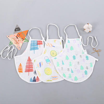 2021夏季新款印花纱布婴儿肚兜 柔软舒适宝宝围兜批发带按扣肚兜