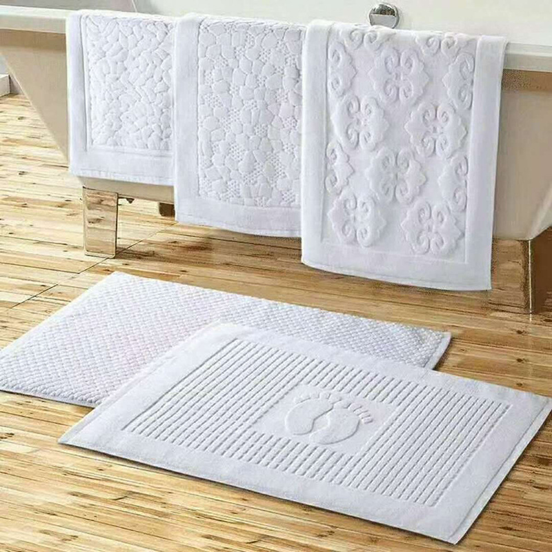 pure cotton 21 Star hotels hotel white Floor towel Feet Pebble thickening Jacquard weave In towel Mat 50*80