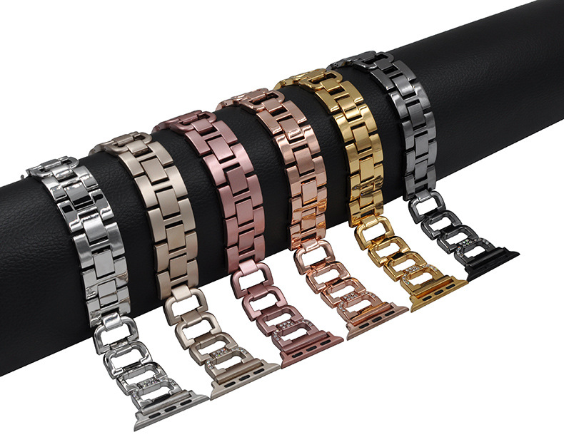 Stylish Diamond-Studded Metal Band