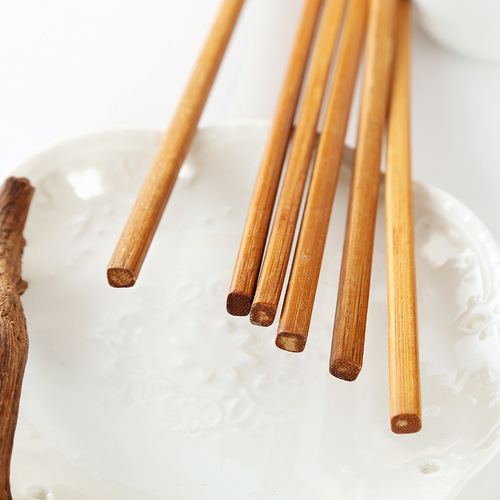 Wholesale 27cm natural bamboo hot pot chopsticks, five pairs/ten pairs of chopsticks set, restaurant wooden fast extended chopsticks