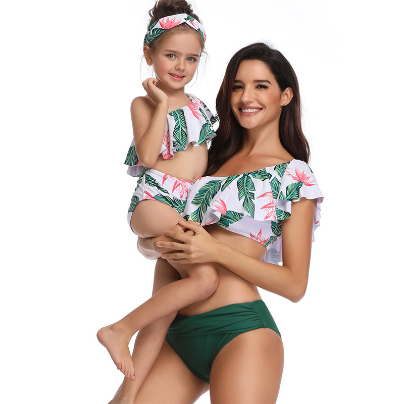 Parent-Child Swimwear Popular Bikini Flying Edge Mother Daughter Swimwear