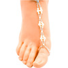 Accessory, beach ankle bracelet, elastic ball from pearl, European style, diamond encrusted, starfish
