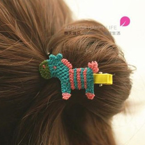 Korean jewelry wholesale cute hair accessories cartoon children's handmade hair clips braided pony fabric side clip BB clip