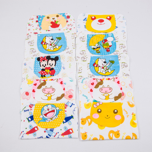 Love Poem Miao Baby Backing Towel 4-layer 100% Cotton Gauze Sweat Absorbent Towel  New Product Cartoon Print Baby Supplies