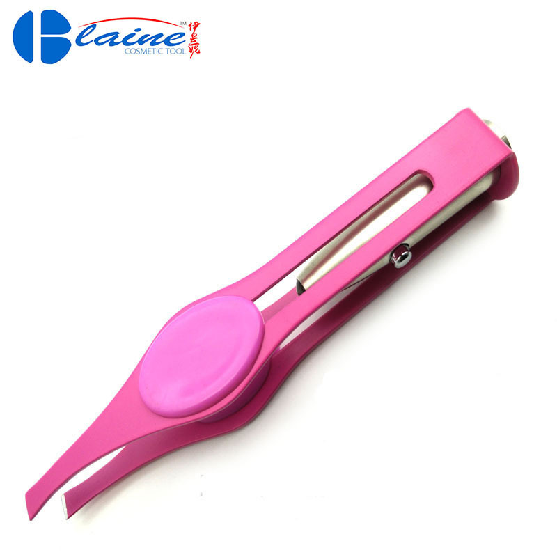 厂家直销LED带灯眉夹修眉镊子长孔眉钳美妆眉毛夹不锈钢美容工具