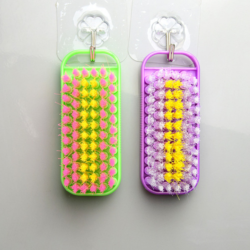 Lightweight and hangable colored bristle laundry brush nylon soft bristle shoe and clothing decontamination cleaning brush plus LOGO808
