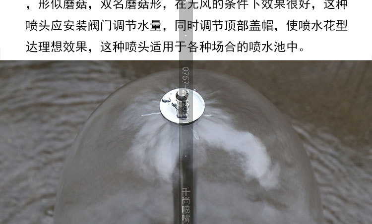 千尚喷泉不锈钢长蘑菇喷头_06