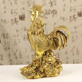 铜鸡摆件 金鸡如意公鸡元宝鸡金钱鸡装饰品金属工艺品