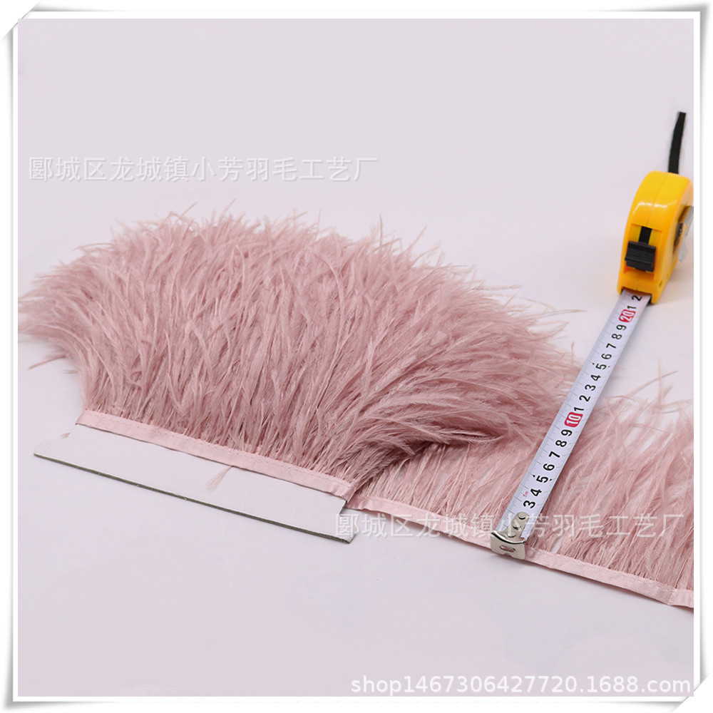 厂家直销鸵鸟毛布带10-15cm宽羽毛花边彩色可选工厂订做加密加厚