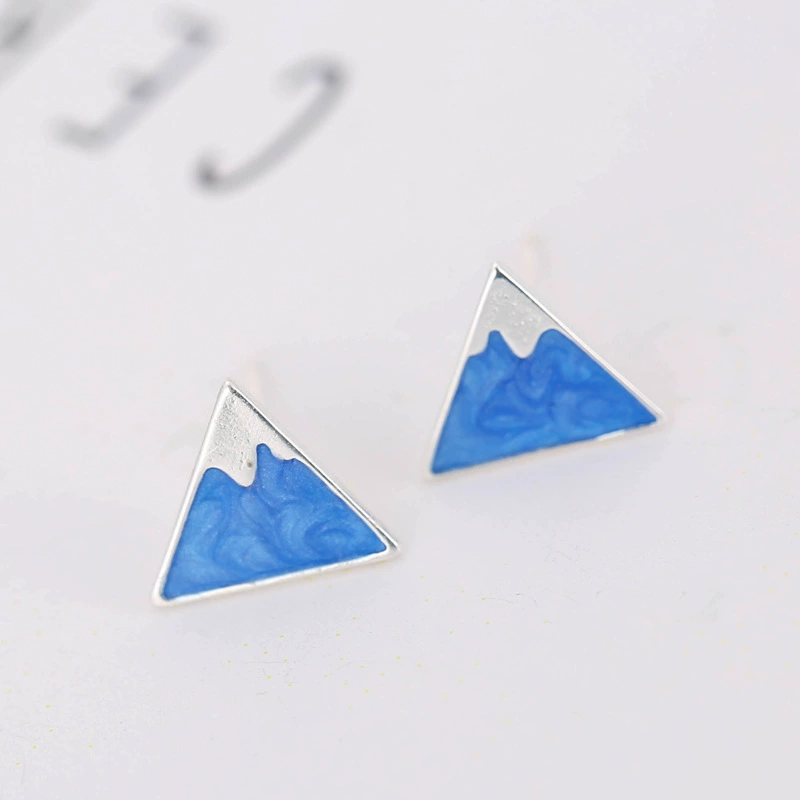 Серьги, свежий модный треугольник, образец 925 серебро, корейский стиль