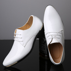 2024 Cross-border exclusive new men's business casual shoes stylish shiny leather formal men's shoes large size pointed-toe shoes