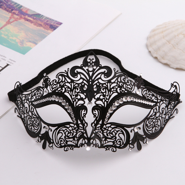 Metal diamond hollow mask iron mask half -faced lady high -end mask…