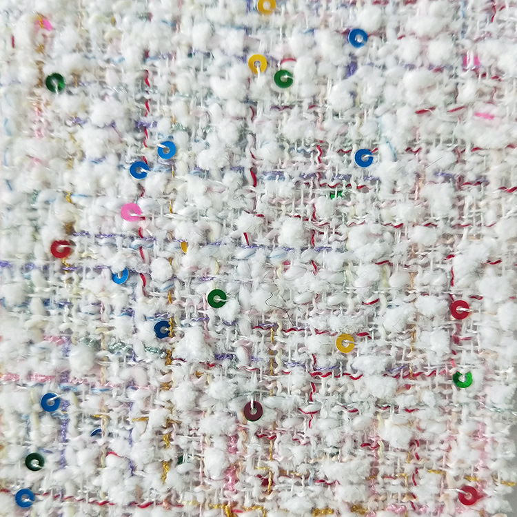 Nail sequins, cloth, Chanel style, A-line
