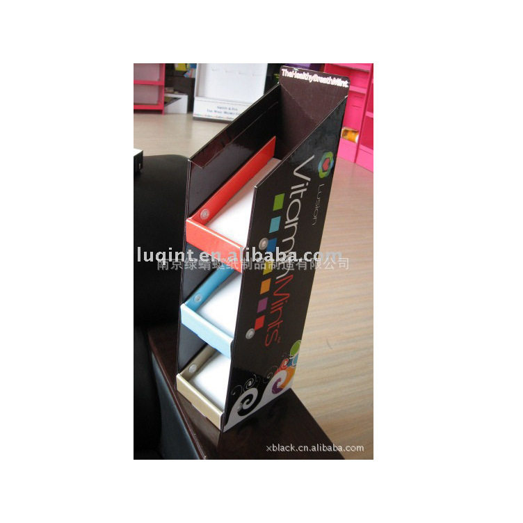 台式纸展架/超市桌面纸货架/纸板展示架/纸质促销台
