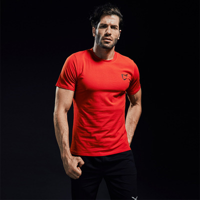 Bodybuilding Partner Muscular motion Short sleeved T-shirt pure cotton run Basketball train ventilation T-shirts Base coat