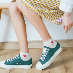 新款 春夏季愛心百搭運動混紡女士短襪 日系原宿女船襪 襪子批發