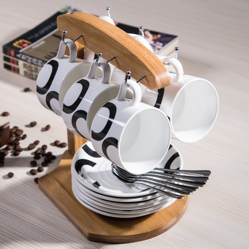 Tazas de cerámica tazas de agua tazas de café creativas con un conjunto completo de platos de 6 piezas al por mayor