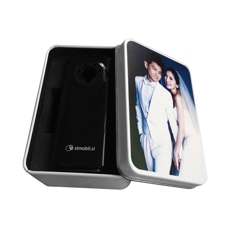 婚纱照片专用包装盒 107*70*40订婚喜糖马口盒铁盒丝印定制厂家