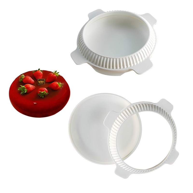 圣诞两件套圆形慕斯蛋糕模具DIY烘焙硅胶翻糖模