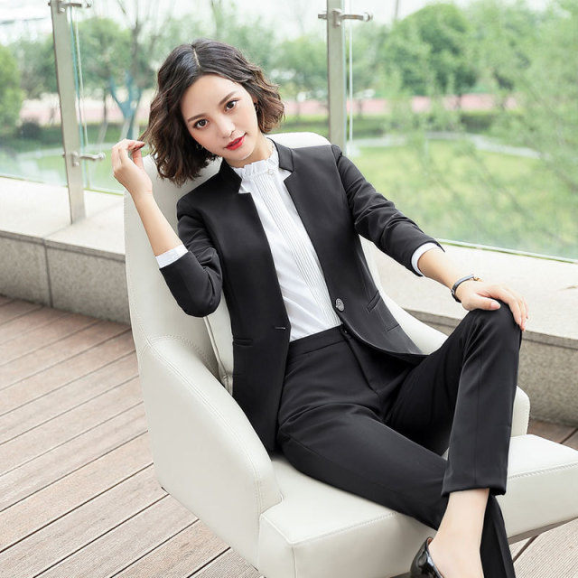 New Long Sleeved Suit Women's Professional Interview Formal Suit 