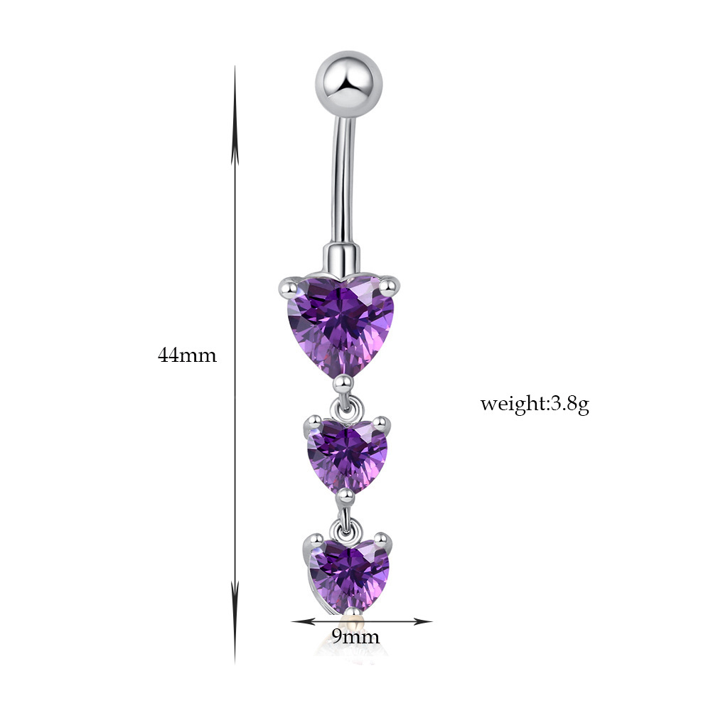 7g Weight Belly Ring Classification 1 Piece Quantity Daily, Street Occasion Copper Material Heart Shape Pattern Women's Gender Simple Style Style 1 Piece Belly Rings Simple Style Heart Shape Copper 无