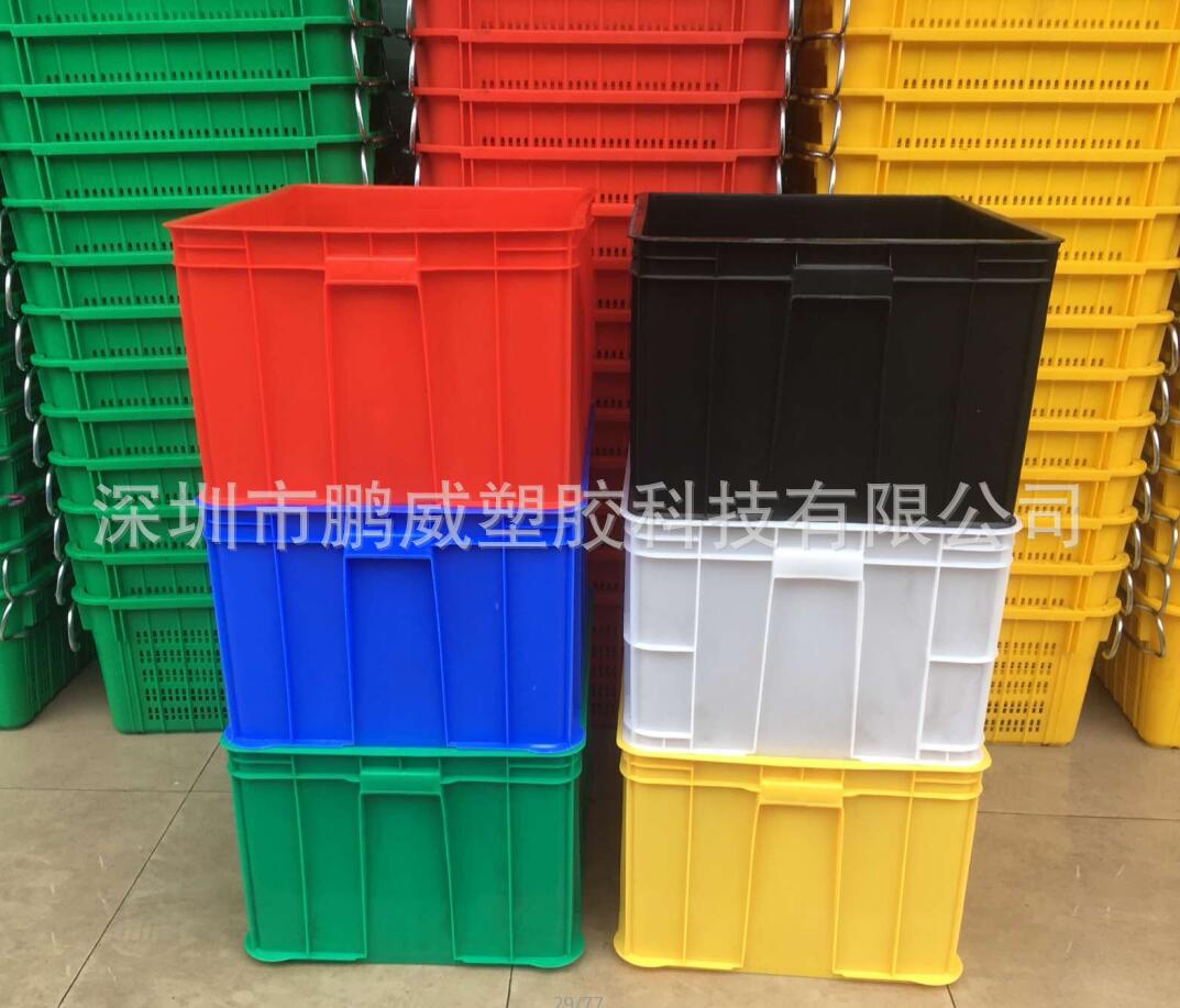 鹏威塑料周转筐8# 300高塑料整理筐 彩色塑料框 食品级通用周转箱