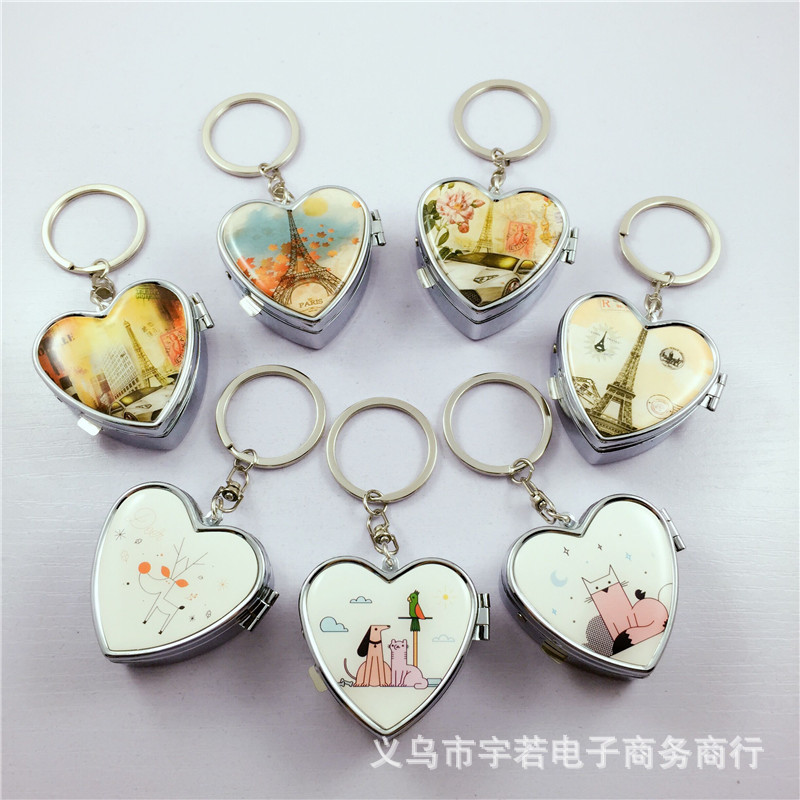 Heart -shaped small medicine box metal medicine box Pillbox two grid…