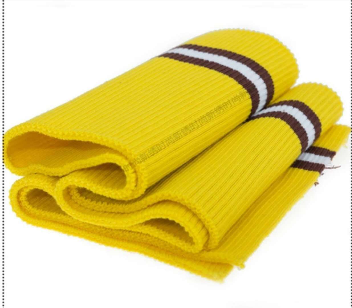 全涤针织领子袖口下摆夹条罗纹2*2组织面料供应抗起球衣领细条纹