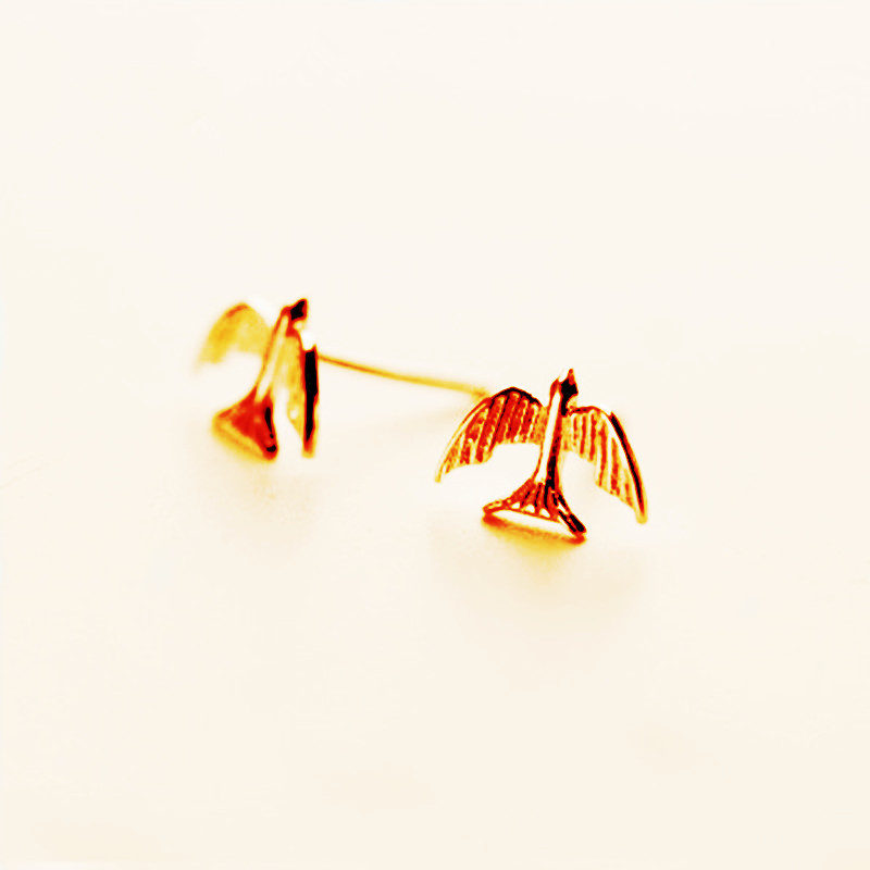 Little Swallow Bird Earrings Green Plating Gold Silver Rose Tricolor Peace Pigeon Stud Pendientes display picture 22