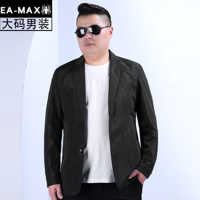 EAMAX大码男装 春秋加肥加大码男士西服胖子休闲单西装薄外套X51|ru