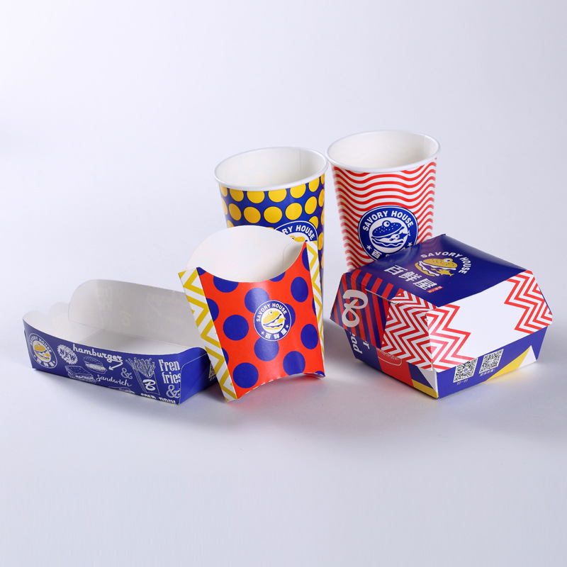 批发一次性小吃纸盒鸡米花盒餐盒汉堡薯条一次性快餐小吃白卡纸盒