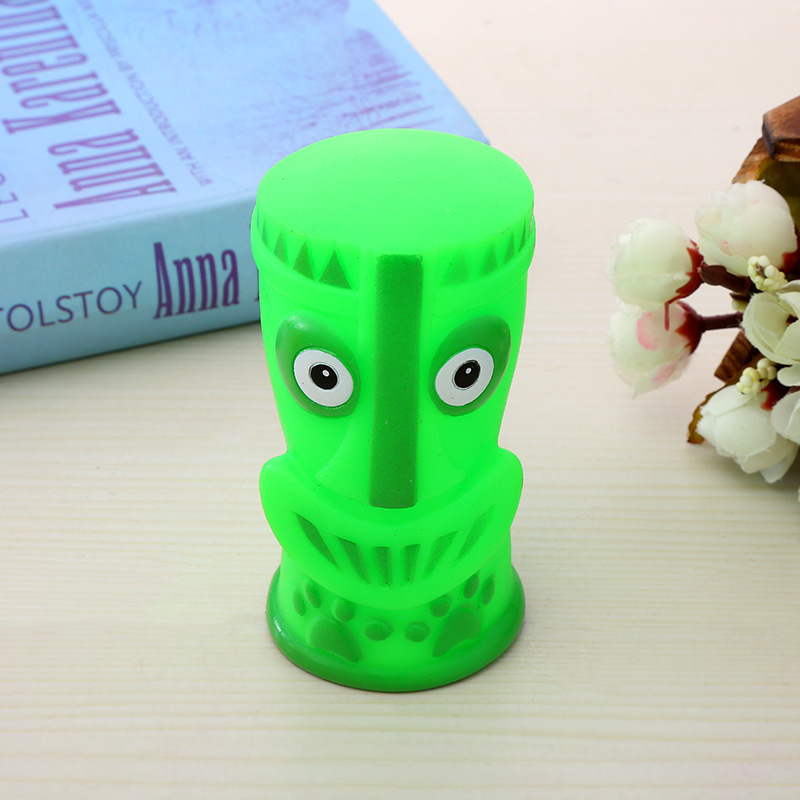 Juguete para mascotas maquillaje facial vinilo sonido educativo juguete interactivo perro molar diente limpieza juguete resistente a mordeduras en stock