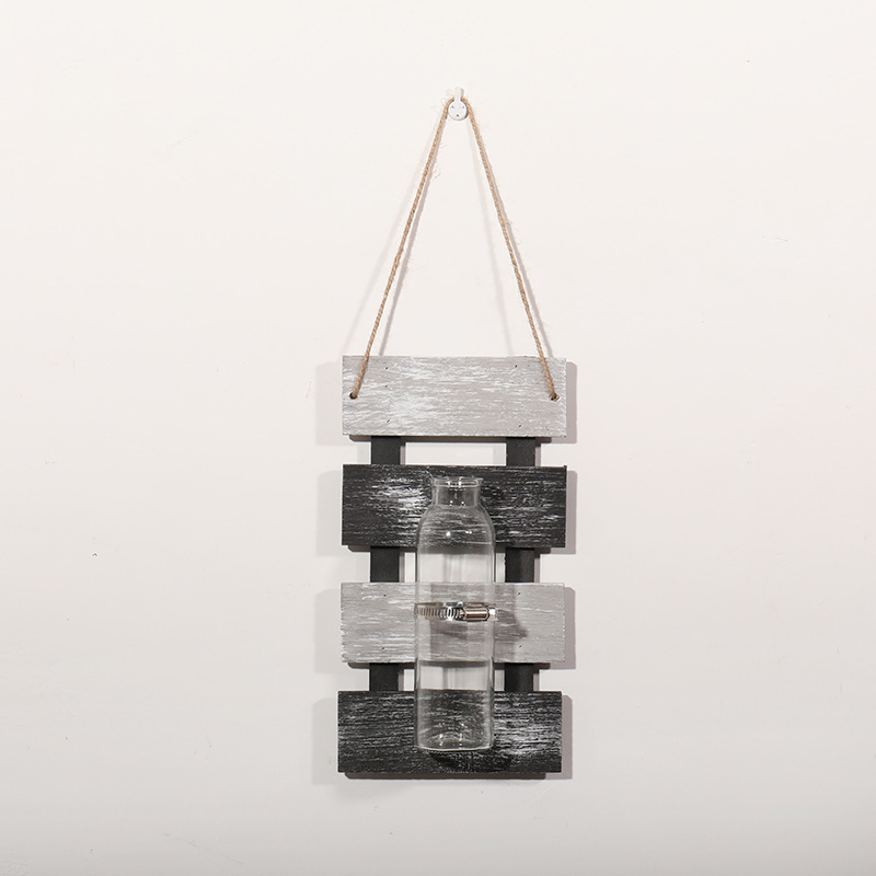 Producción y procesamiento de madera pared decoración hidropónico florero pared colgante creativo habitación pared decoración colgante tablero original en stock