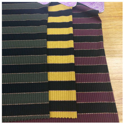 Gold rib Large circulation Color bar Rib Color bar Rib Shirt fabric Knitted color