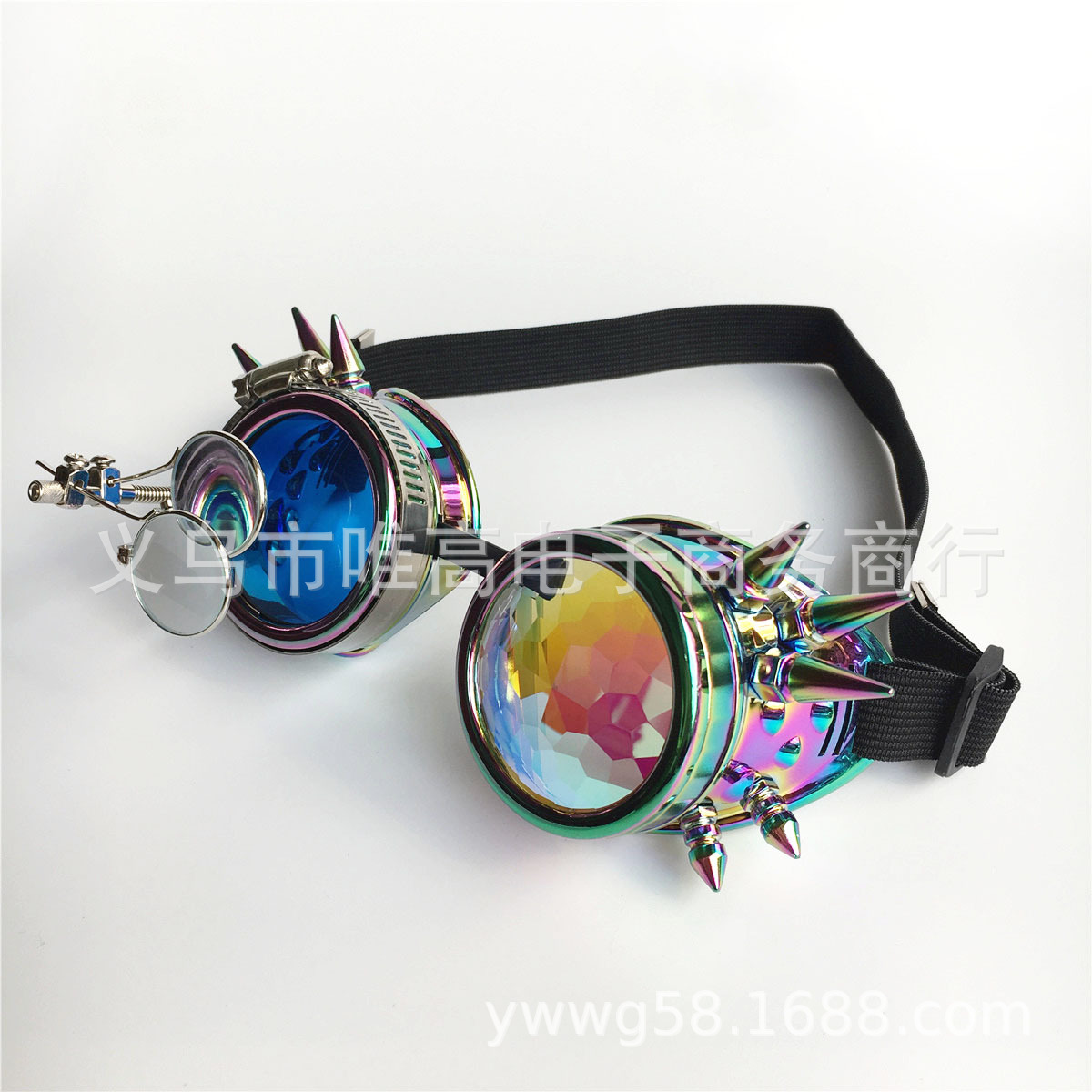 Factory Direct Supply Cross-border Halloween Steampunk Glasses Magnifying Glass Plus Flashing Light Props Goggles Cosplay