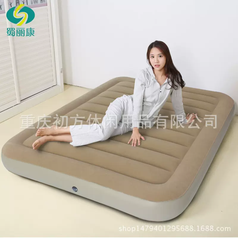 厂家直销户外植绒气垫床蜀丽康折叠床家用靠背充气床批发