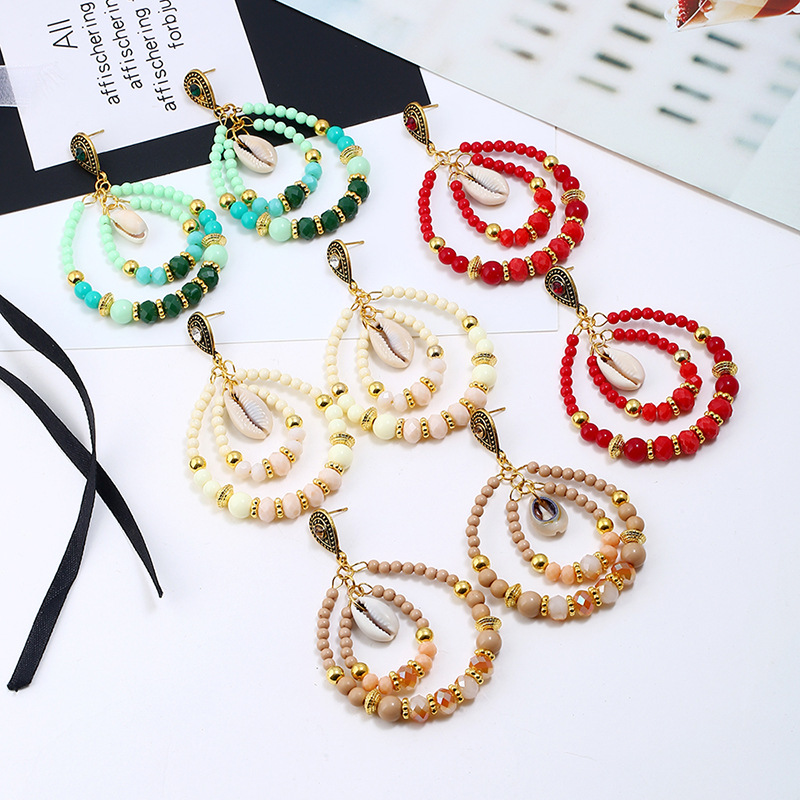 Crystal&CZ Fashion Geometric earring(Ancient gold white) NHKQ1554-Ancient gold white