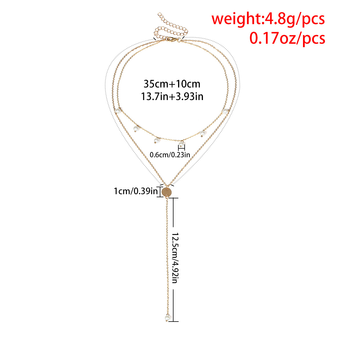 Plastic Fashion Geometric necklace(Golden) NHXR2387-Golden