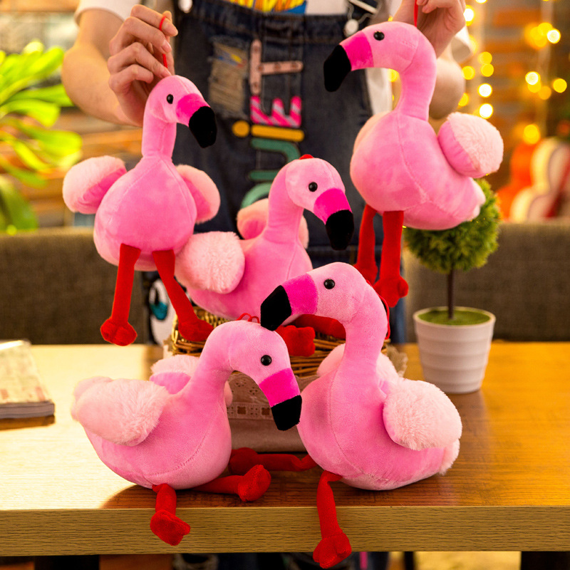 创意款火烈鸟公仔摆件女孩娃娃定制毛绒玩具批发 娃娃机迷你公仔