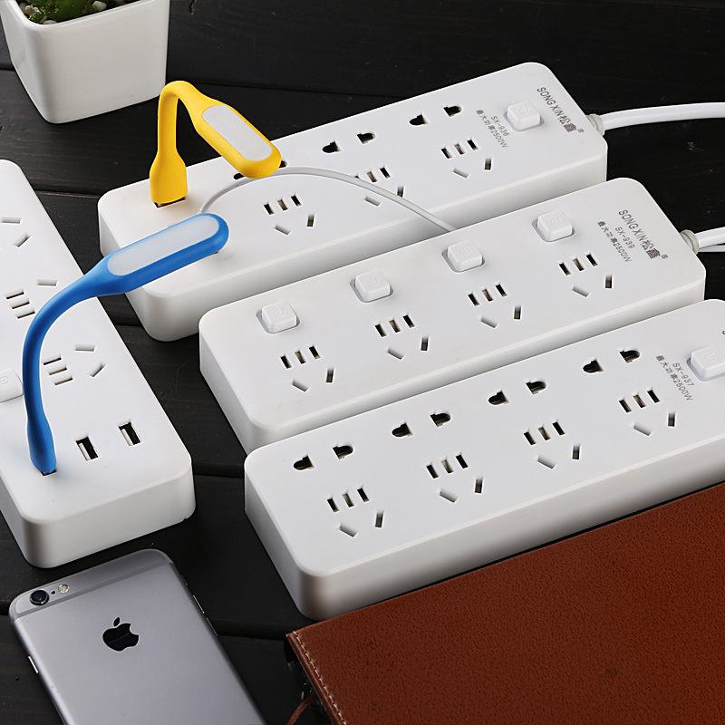 Manufactor Direct selling originality Inserted row multi-function usb source socket Plug In Panel household Drag strip socket