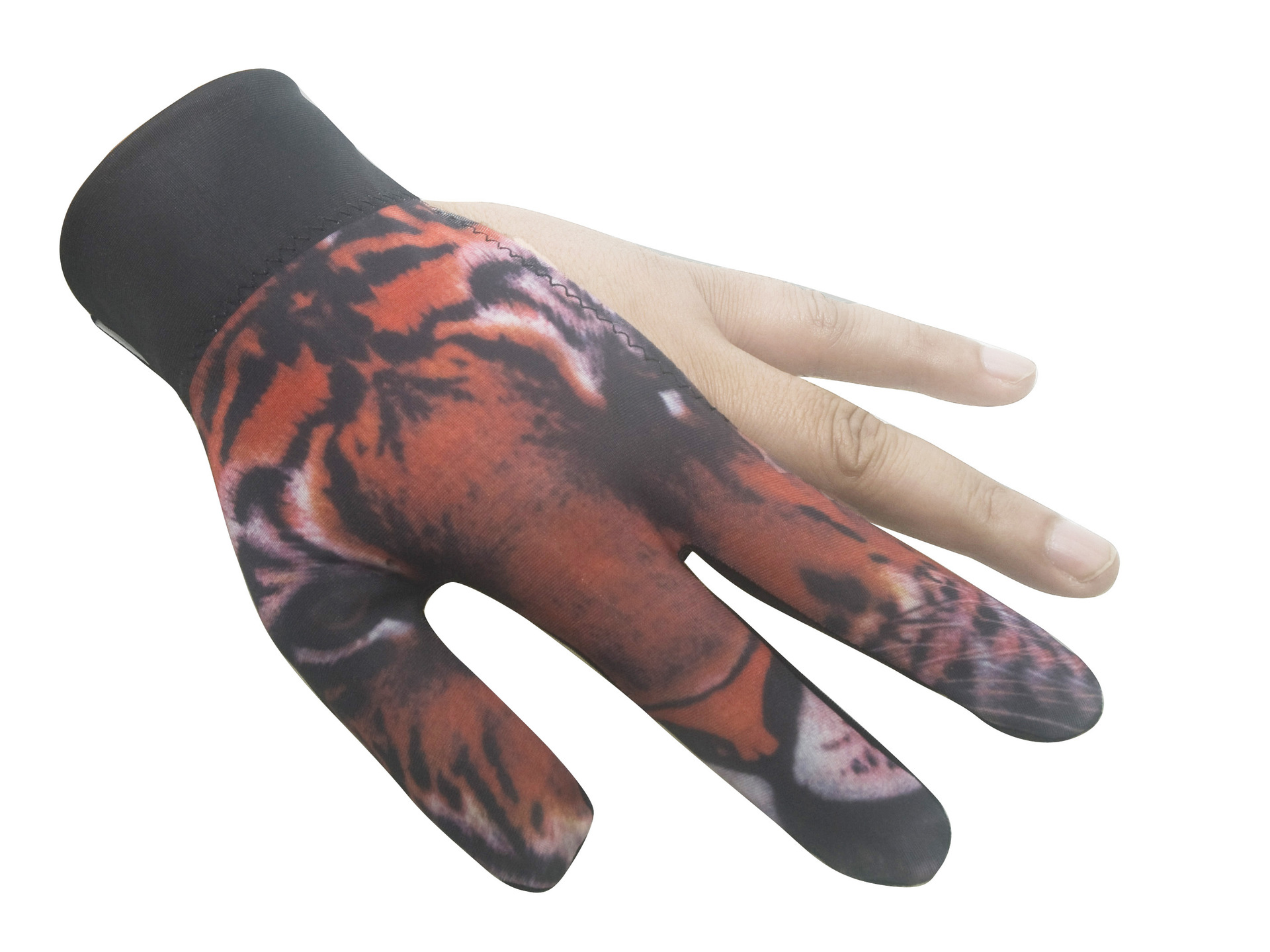 Alto elástico antideslizante resistente al desgaste transpirable de tres dedos guantes de billar guantes sunoke guantes de billar al por mayor