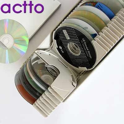 ACTTO安尚光盤盒CD盒大容量DVD光碟收納盒儲藏箱創意標簽檢索50片