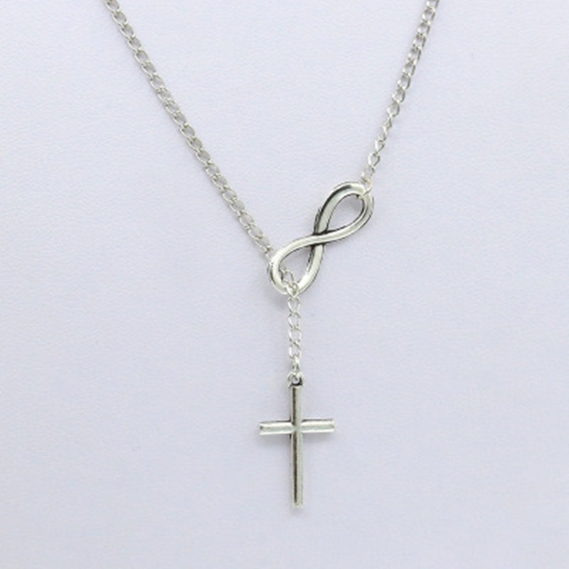 Necklace 8 Character Cross Necklace Ladies Clavicle Chain Digital Necklace Wholesale display picture 1