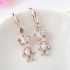 Long earrings, universal crystal with tassels, simple and elegant design, silver 925 sample